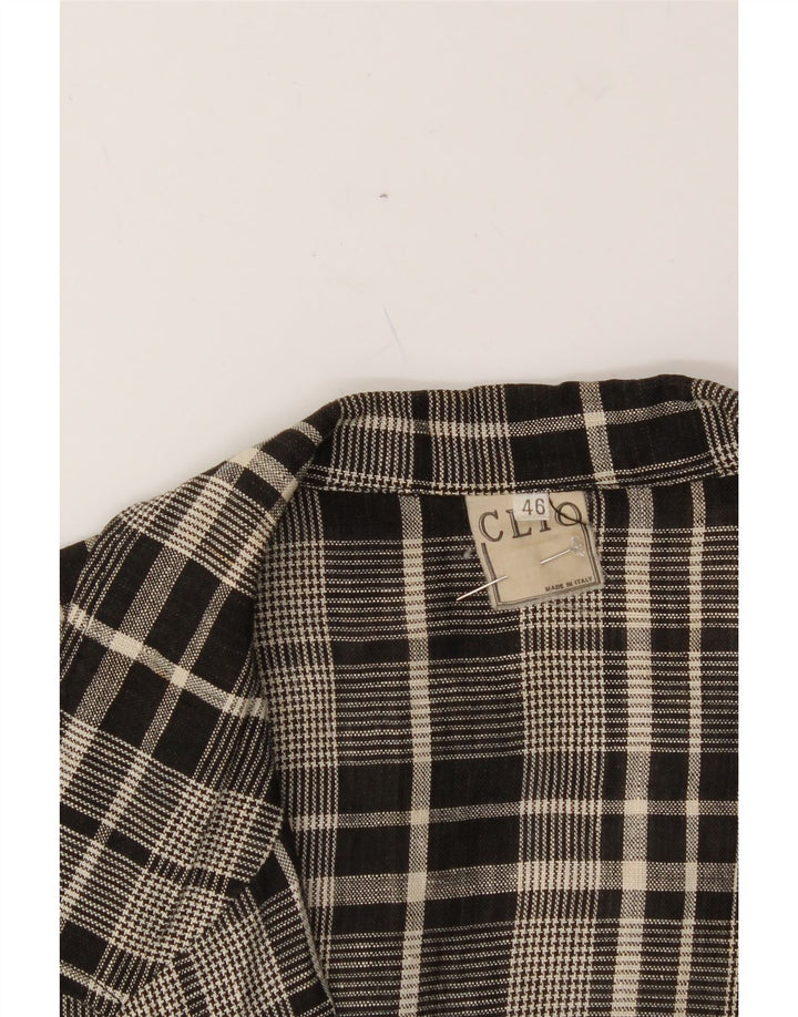 CLIO Womens Double Breasted Blazer Jacket IT 46 Large Black Check Vintage Clio and Second-Hand Clio from Messina Hembry 