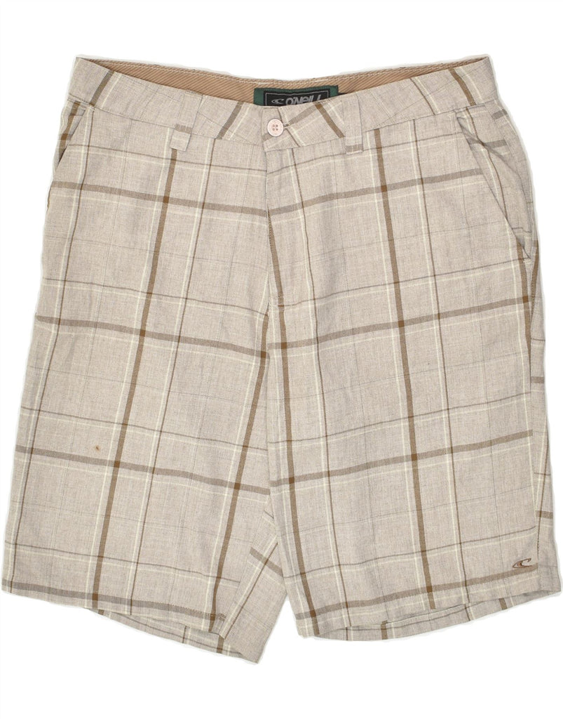 O'NEILL Mens Chino Shorts W36 Large  Grey Check Polyester | Vintage O'Neill | Thrift | Second-Hand O'Neill | Used Clothing | Messina Hembry 