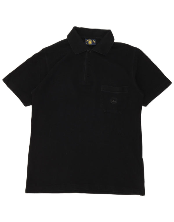 NAVIGARE Mens Polo Shirt Medium Black Cotton