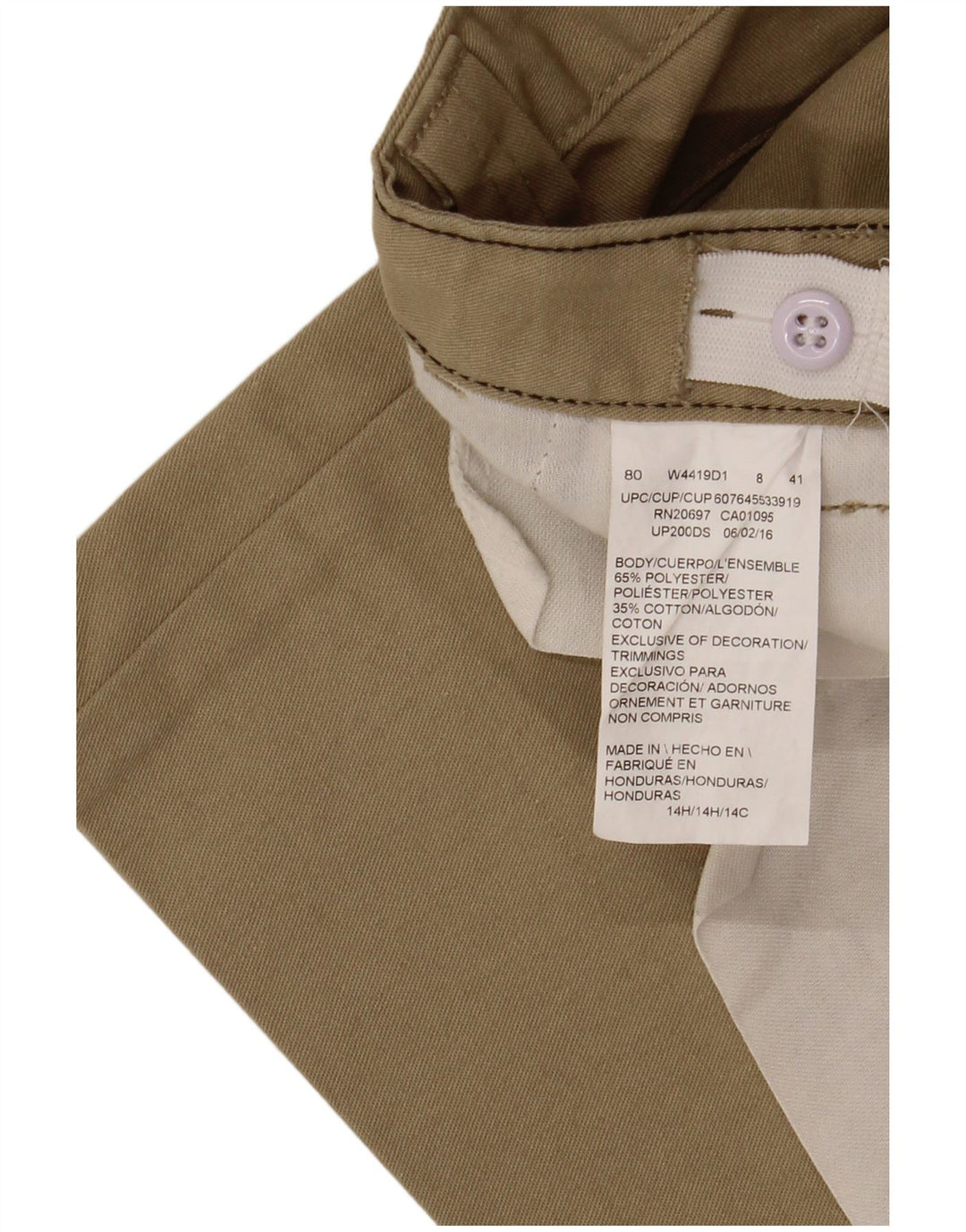 Dickies Boys Straight Cargo Trousers 13-14 Years W30 L25 Beige Polyester