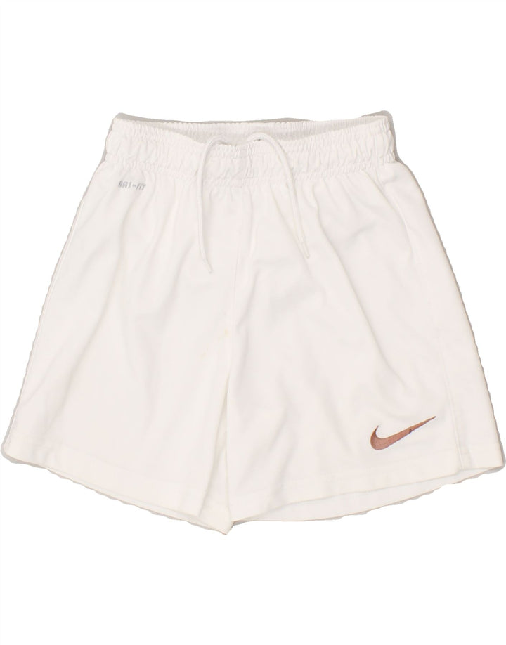 NIKE Boys Dri Fit Sport Shorts 6-7 Years XS White | Vintage Nike | Thrift | Second-Hand Nike | Used Clothing | Messina Hembry 