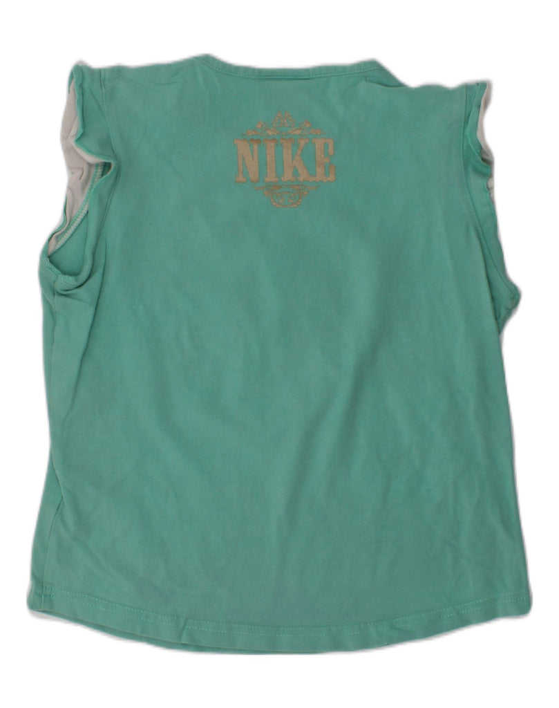 NIKE Girls Graphic Vest Top 10-11 Years Medium  Turquoise | Vintage Nike | Thrift | Second-Hand Nike | Used Clothing | Messina Hembry 