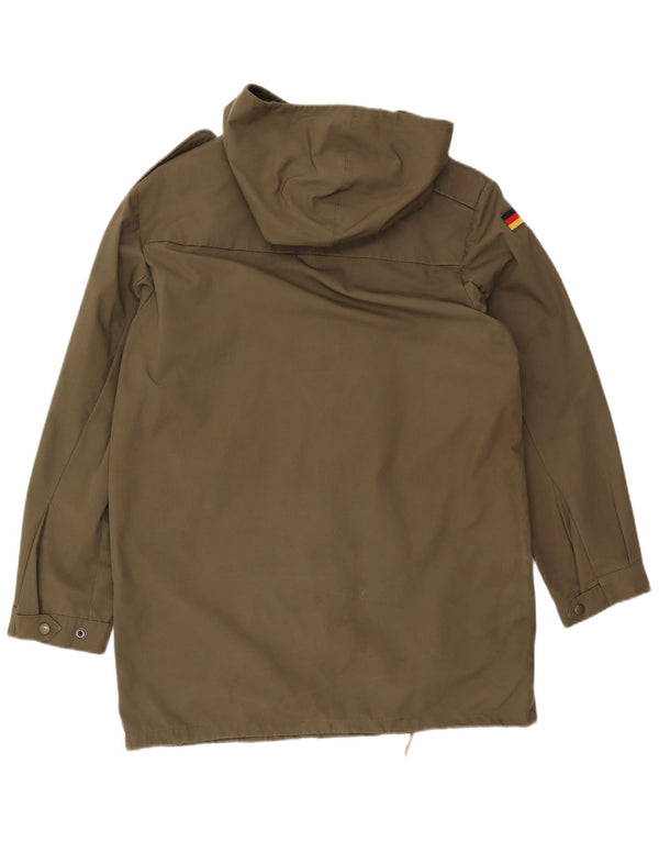 Vintage Mens Hooded Military Jacket UK 38 Medium Khaki