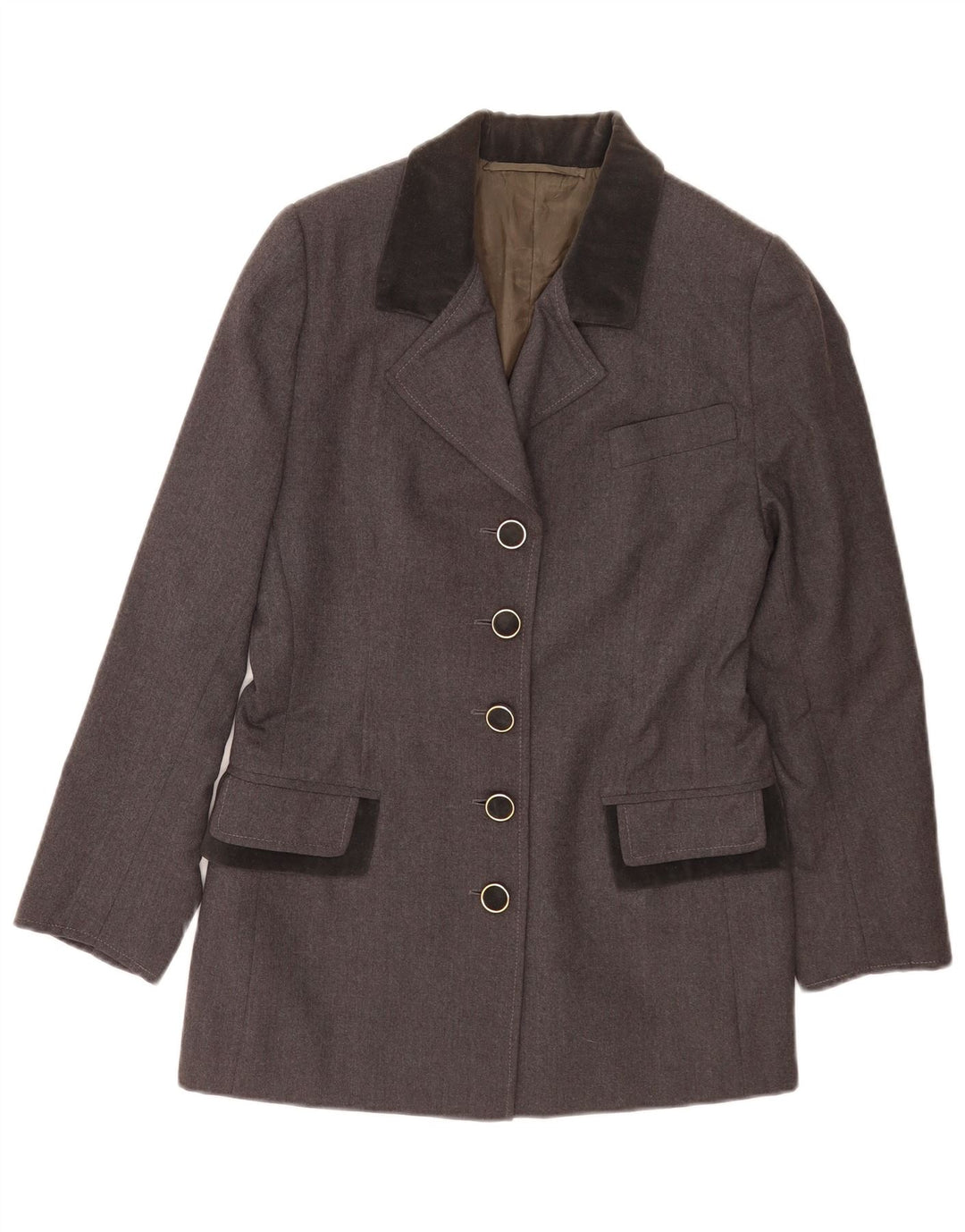 Vintage Womens 5 Button Blazer Jacket UK 16 Large Grey