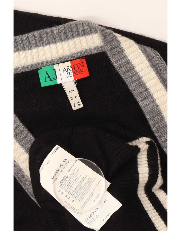 Armani Jeans Mens Cardigan Sweater Small Black Viscose