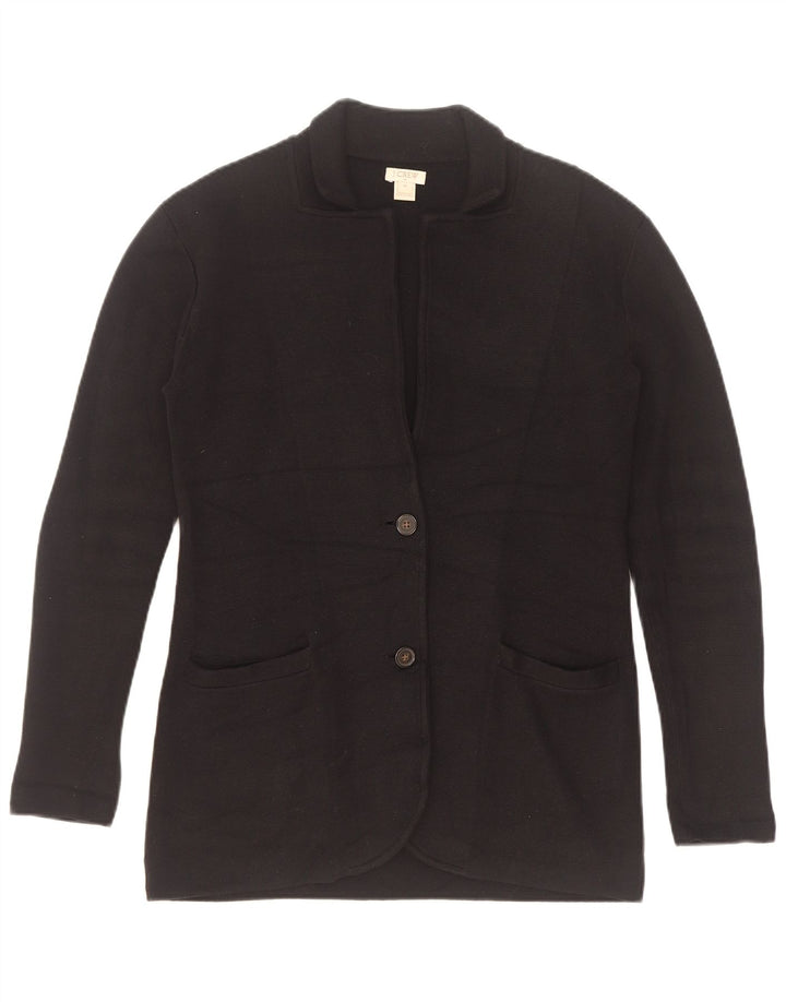J. Crew Womens 2 Button Knit Blazer Jacket UK 6 XS Black Cotton