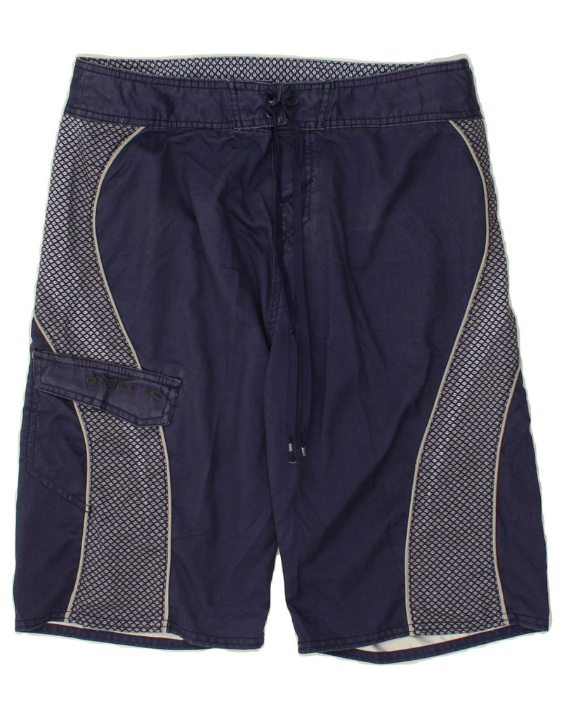 O'NEILL Mens Swimming Shorts Medium Navy Blue Colourblock Polyester | Vintage O'Neill | Thrift | Second-Hand O'Neill | Used Clothing | Messina Hembry 