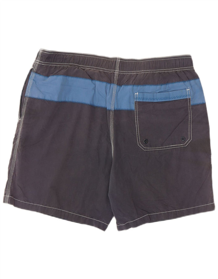 FAT FACE Mens Swimming Shorts Large Grey Colourblock Cotton