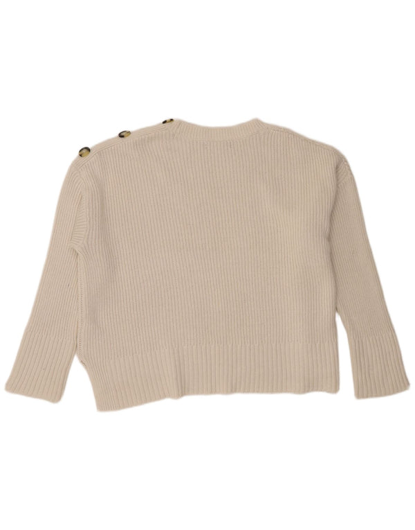 Marks & Spencer Womens Oversized Crew Neck Jumper Sweater UK 20 2XL Beige