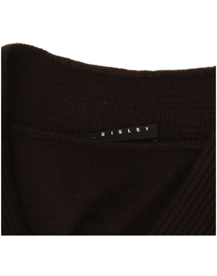 Sisley Womens V-Neck Jumper Sweater UK 14 Large Brown
