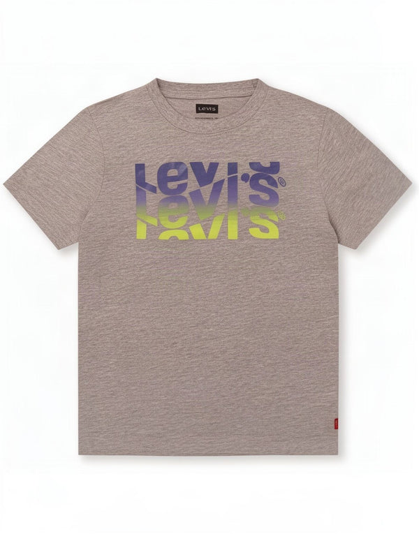 Levi's Boys Graphic T-Shirt Top 9-10 Years Grey Flecked Cotton