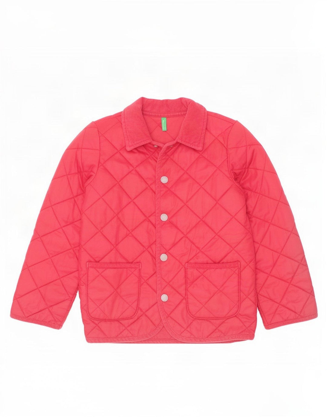 Benetton Boys Quilted Jacket 6-7 Years Small Burgundy Polyamide