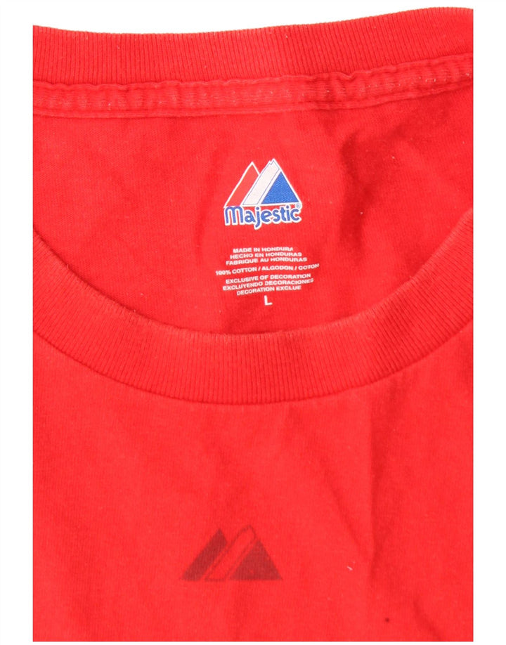 MAJESTIC Mens St. Louis Cardinals Graphic T-Shirt Top Large Red Cotton