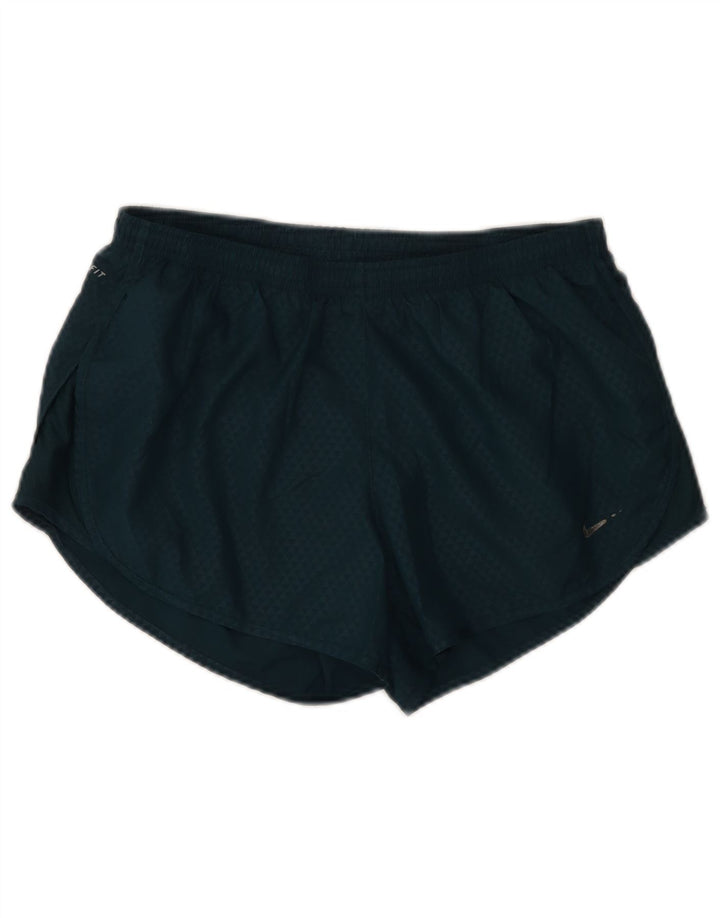 Nike Womens Sport Shorts UK 14 Medium Green Spotted Polyester