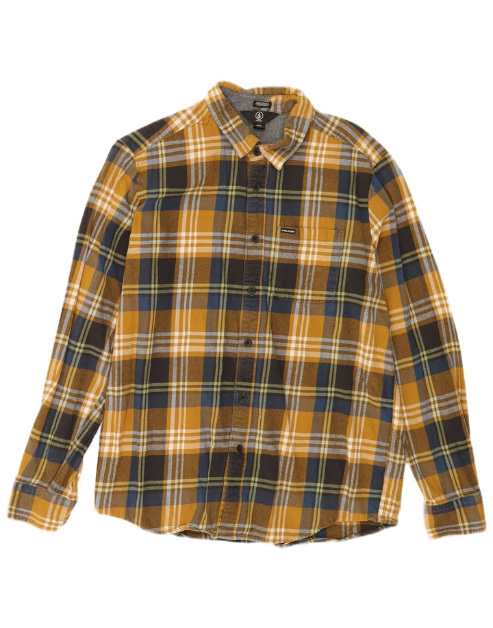 Volcom Mens Modern Fit Flannel Shirt Large Multicoloured Check Cotton