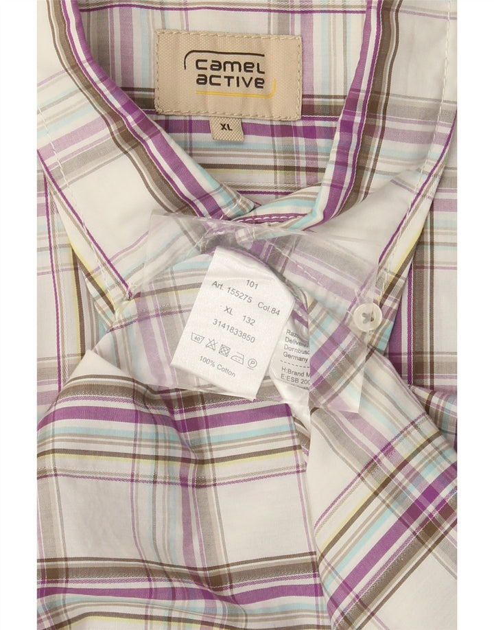 Camel Active Mens Short Sleeve Shirt XL Multicoloured Check Cotton