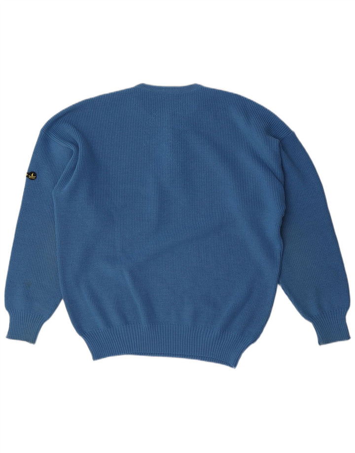 Navigare Mens Zip Neck Jumper Sweater Large Blue