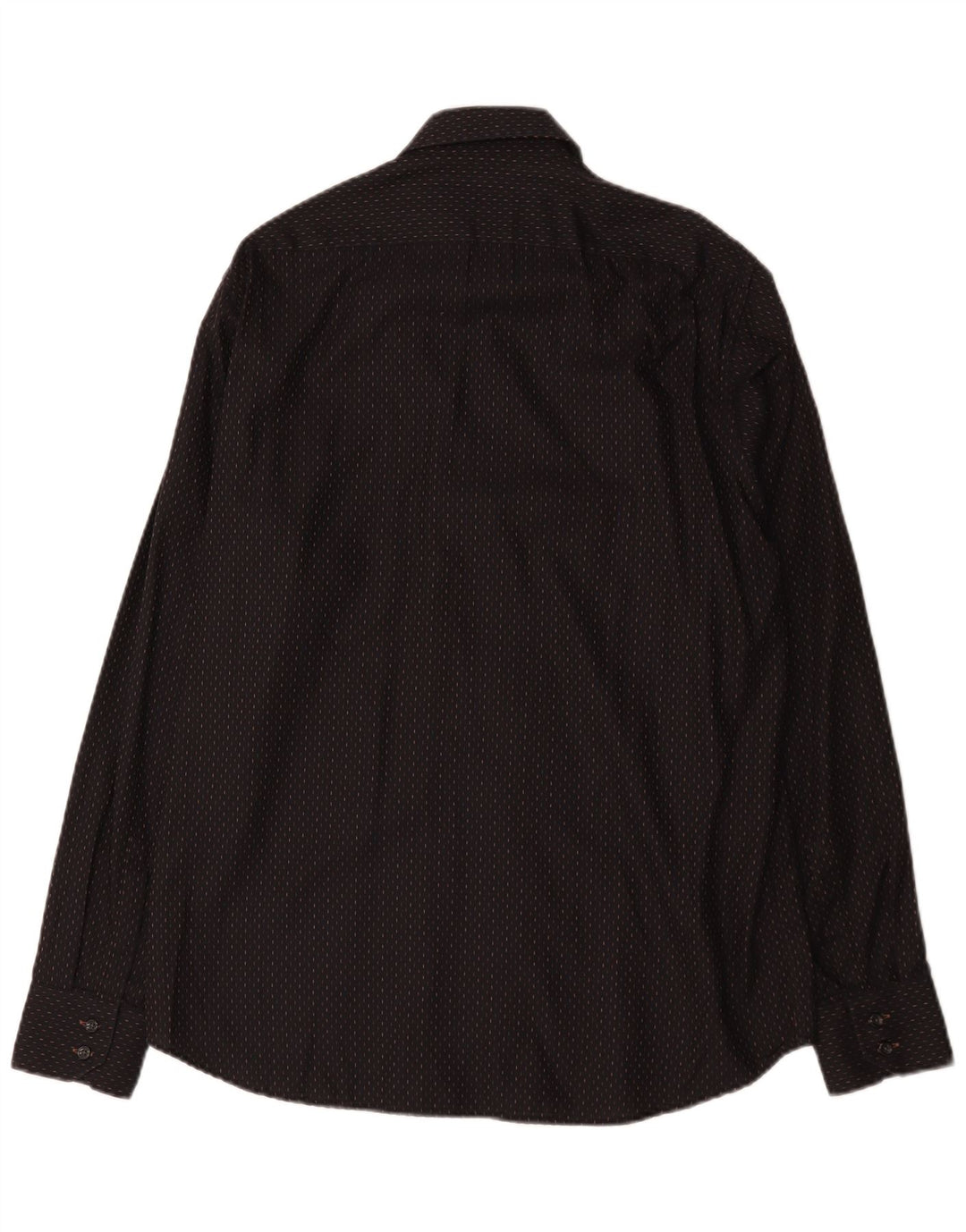 Hugo Boss Mens Shirt Size 41 15  Medium Black Spotted Cotton