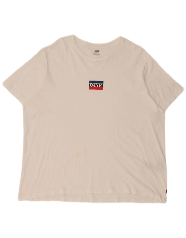 Levi's Womens T-Shirt Top UK 20 2XL White Cotton
