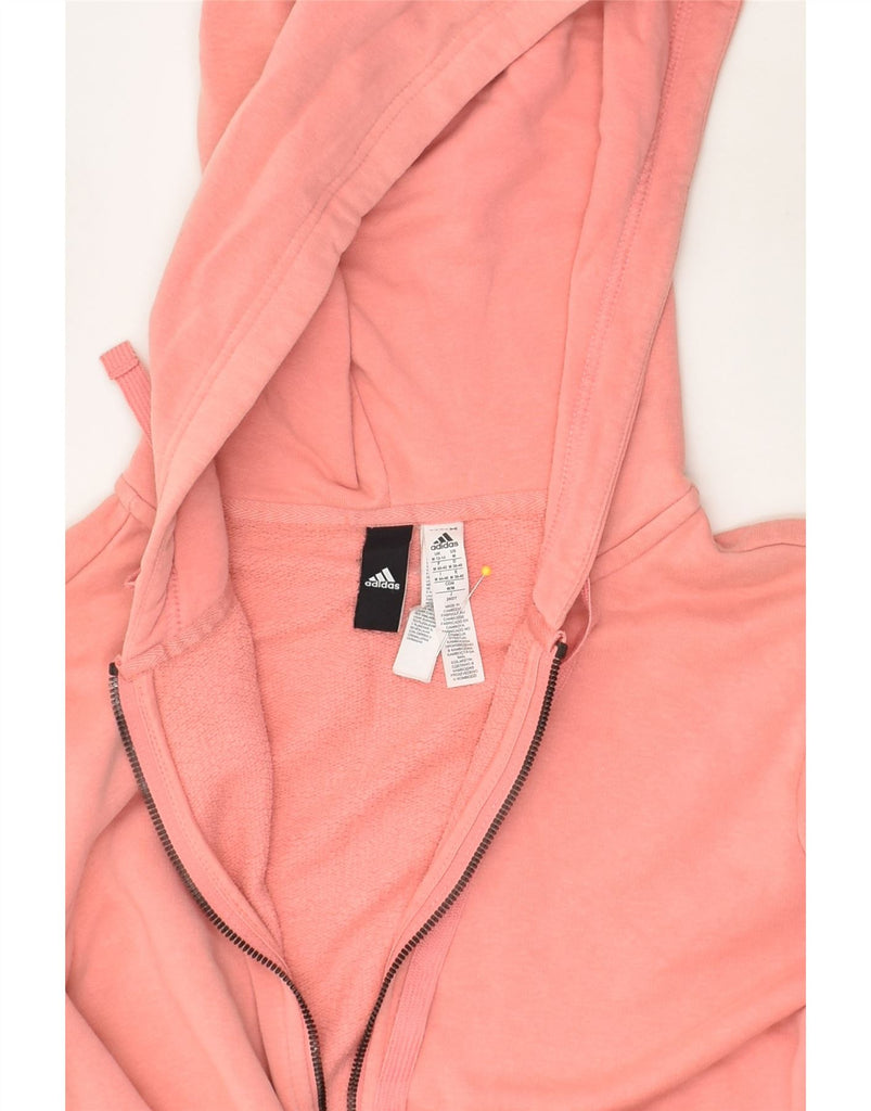 ADIDAS Womens Zip Hoodie Sweater UK 12/14 Medium Pink | Vintage Adidas | Thrift | Second-Hand Adidas | Used Clothing | Messina Hembry 