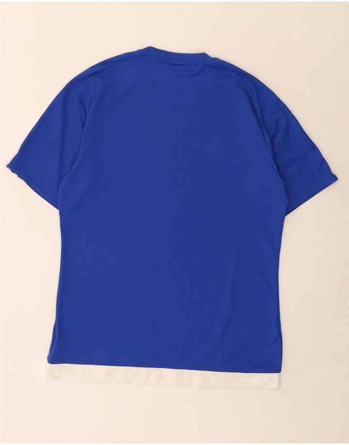 Adidas Mens Climalite T-Shirt Top Medium Blue Colourblock Polyester