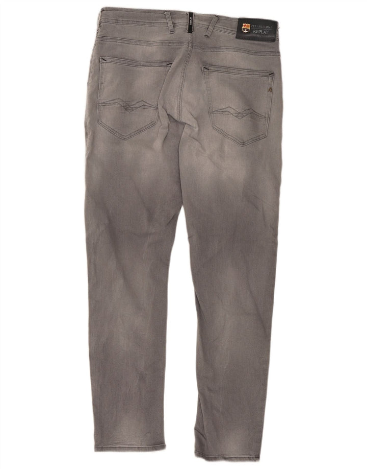 Replay Mens Slim Jeans W31 L28 Grey Cotton