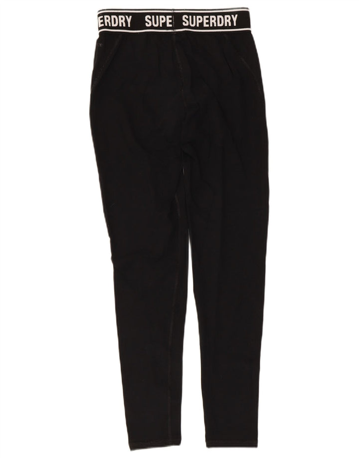 Superdry Womens Graphic Leggings UK 8 Small Black Cotton