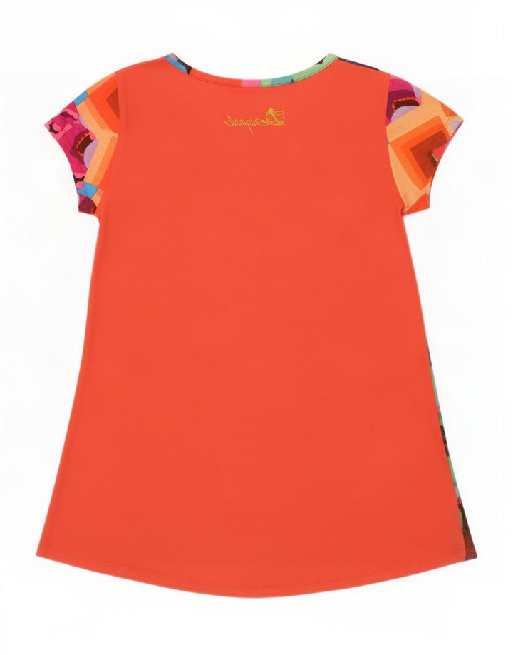 Desigual Womens Graphic T-Shirt Top UK 14 Medium Multicoloured Geometric