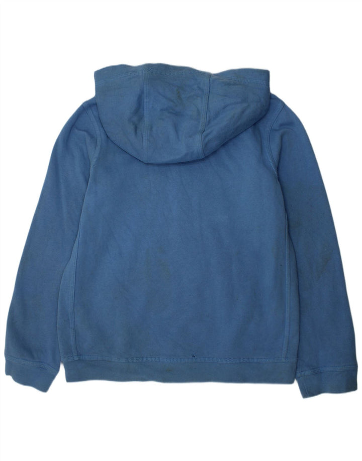 NIKE Boys Hoodie Jumper 10-11 Years Medium Blue Cotton