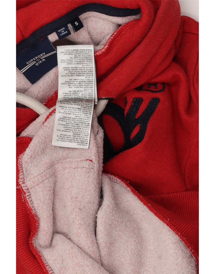 Superdry Mens Graphic Hoodie Jumper Small Red Cotton