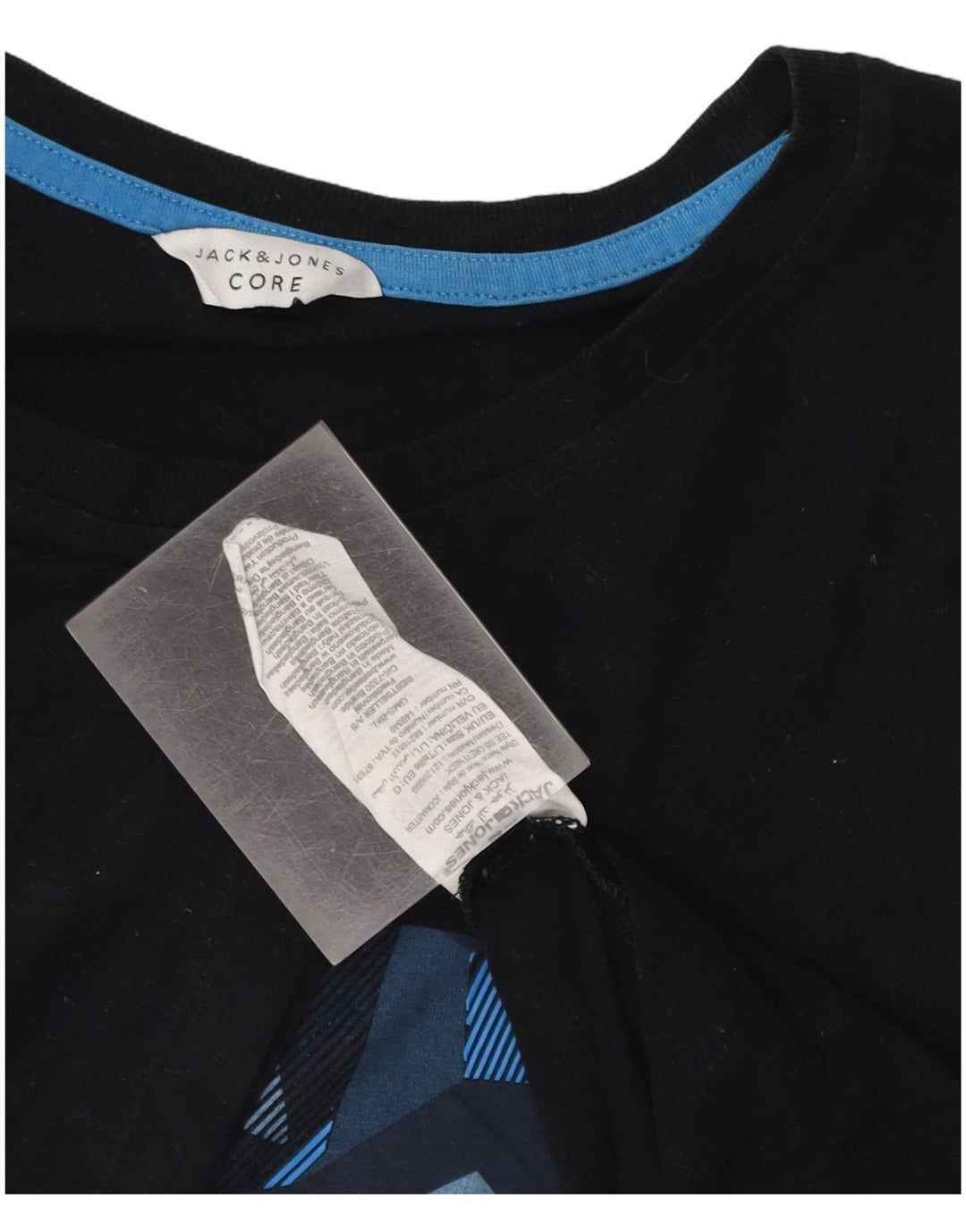 Jack & Jones Mens Graphic T-Shirt Top Large Black Cotton