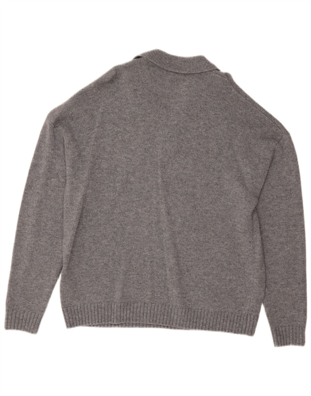 Reiss Mens Polo Neck Jumper Sweater Large Grey Flecked Wool