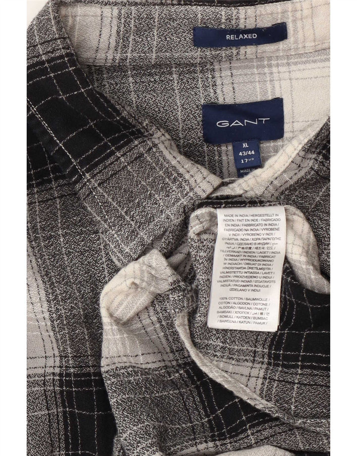 Gant Mens Relaxed Fit Flannel Shirt Size 43/44 17 XL Multicoloured Check