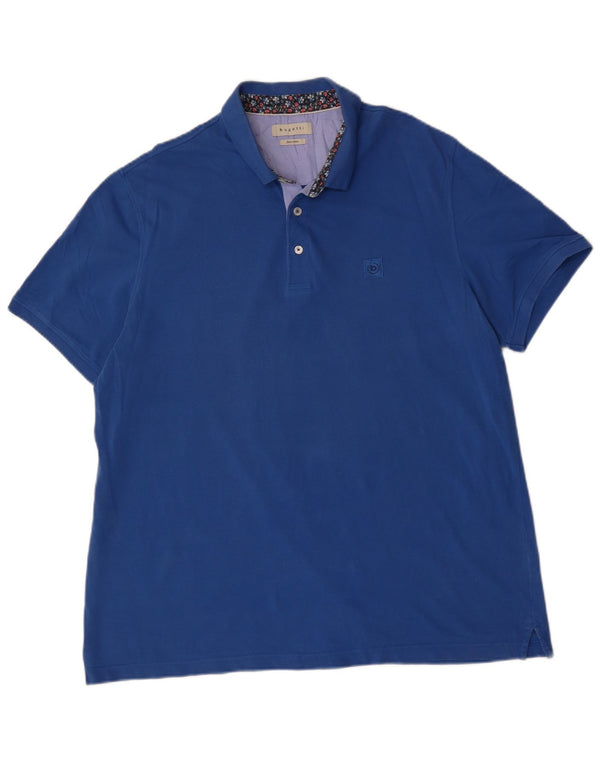 BUGATTI Mens Polo Shirt 2XL Blue Cotton