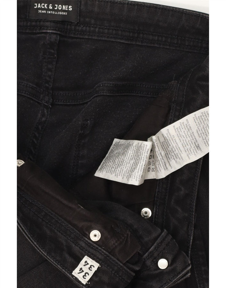 Jack & Jones Mens GLENN Slim Jeans W34 L34 Black Cotton