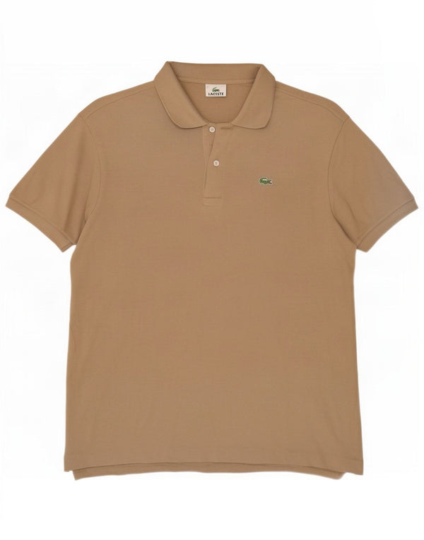 Lacoste Mens Regular Fit Polo Shirt Size 7 2XL Beige Cotton