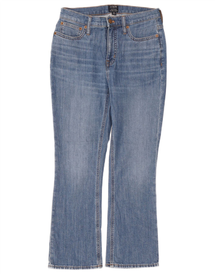 J. Crew Womens Mid Rise Crop Flared Jeans W26 L27 Blue Cotton
