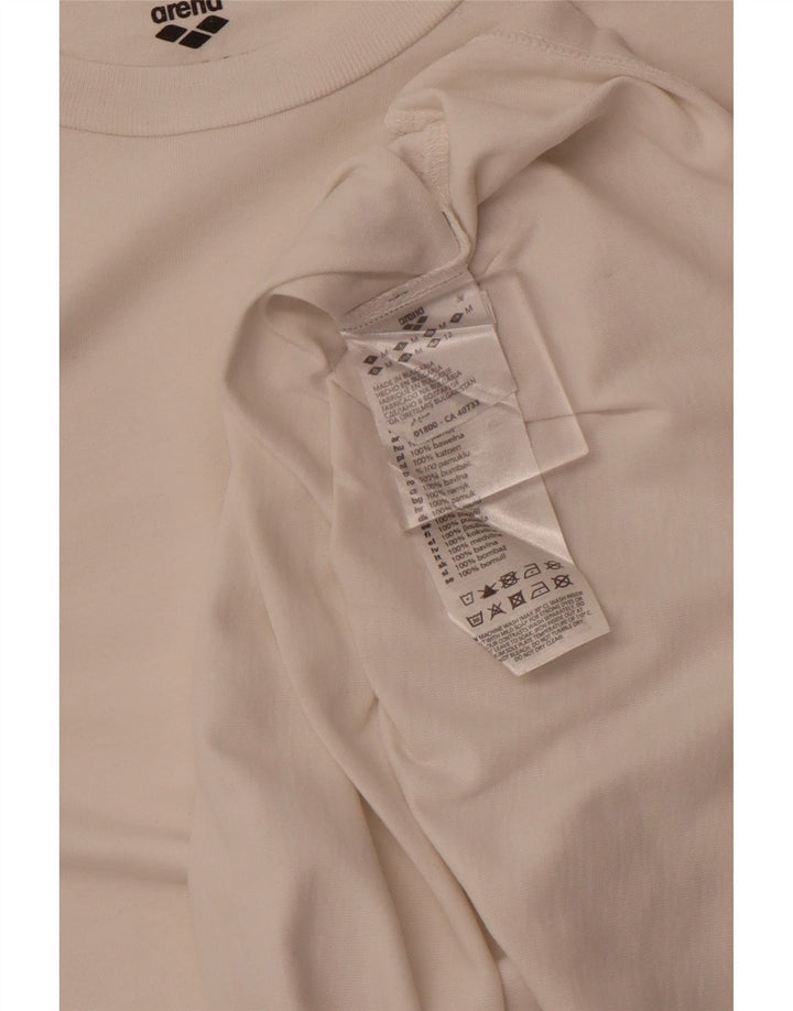 Arena Womens T-Shirt Top UK 12 Medium White Cotton