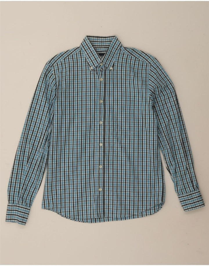 Sergio Tacchini Mens Shirt Medium Blue Check Cotton