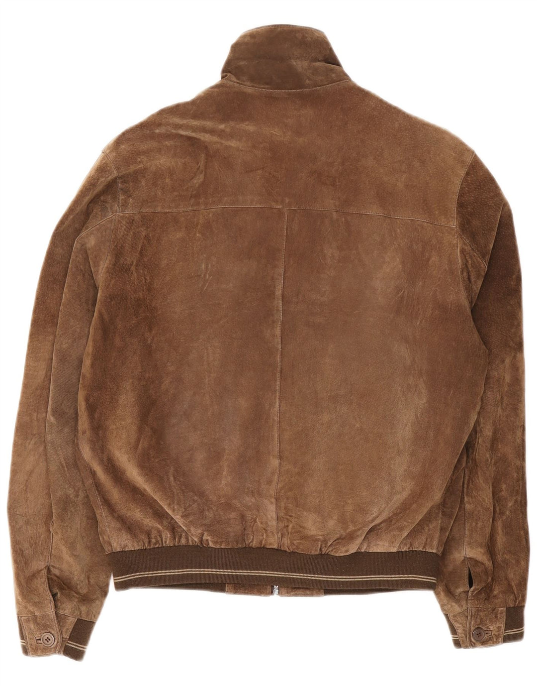 Basic Mens Suede Bomber Jacket IT 52 XL Brown Leather