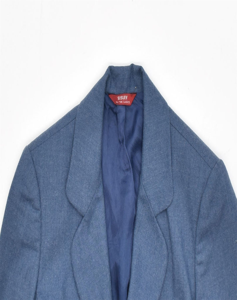 SISLEY Mens 2 Button Double Breasted Coat UK 36 Small Blue Classic | Vintage | Thrift | Second-Hand | Used Clothing | Messina Hembry 