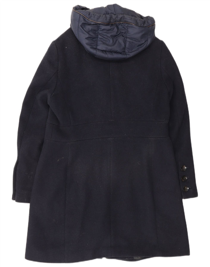 Esprit Womens Hooded Overcoat UK 16 Large Navy Blue Polyester