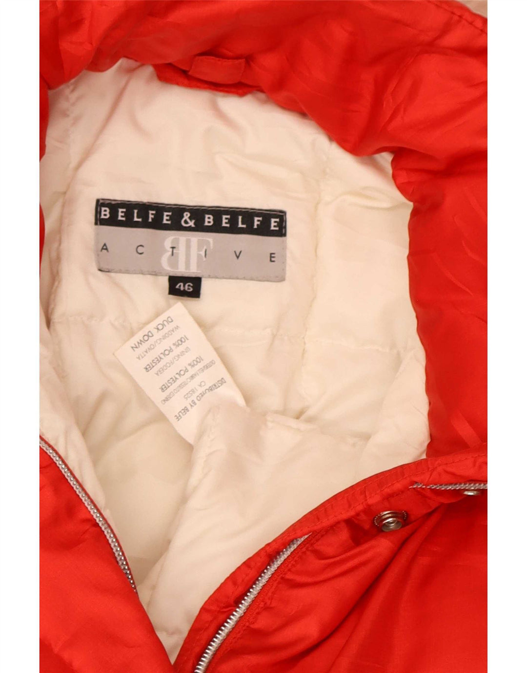 Belfe & Womens Hooded Oversized Padded Jacket IT 46 Large Red Polyester