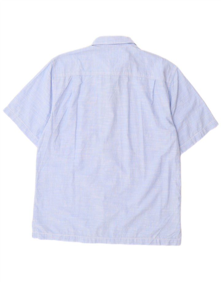 Tommy Bahama Mens Short Sleeve Shirt Medium Blue Flecked Cotton