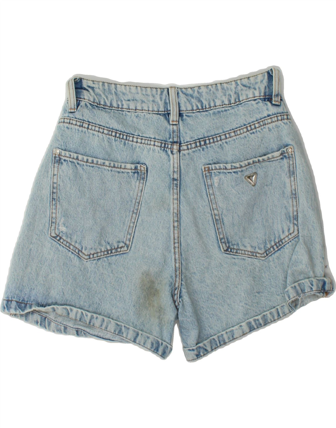 GUESS Womens Distressed Denim Shorts W27 Small Blue Cotton Vintage Guess and Second-Hand Guess from Messina Hembry 