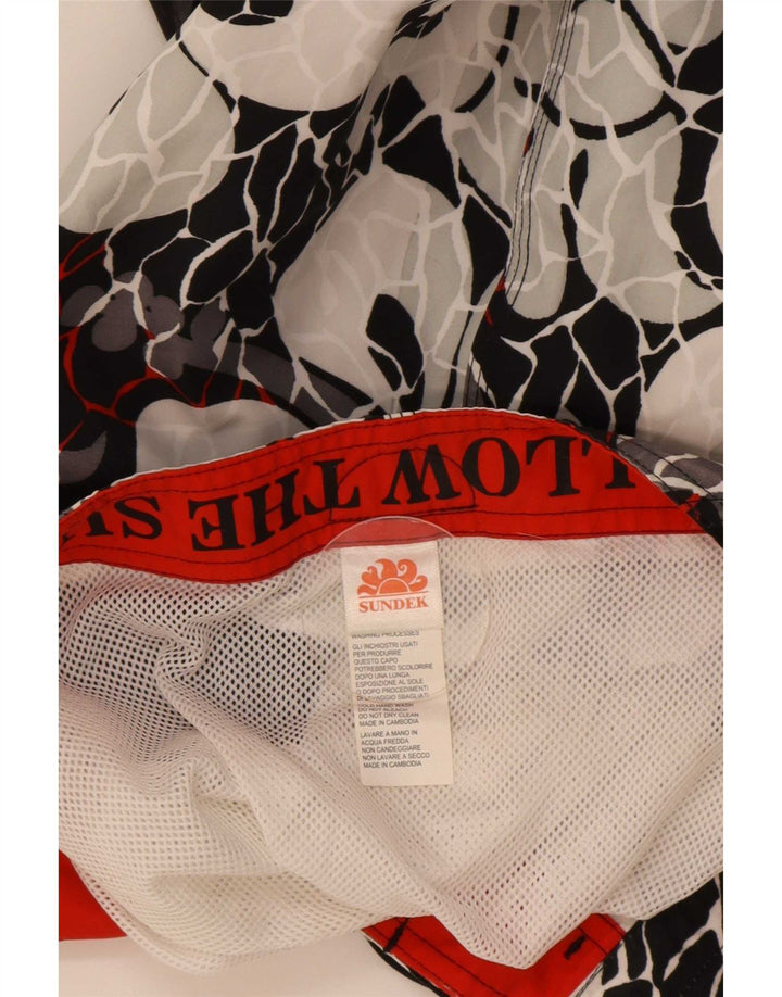 Sundek Mens Graphic Swimming Shorts Large Black Floral Polyester