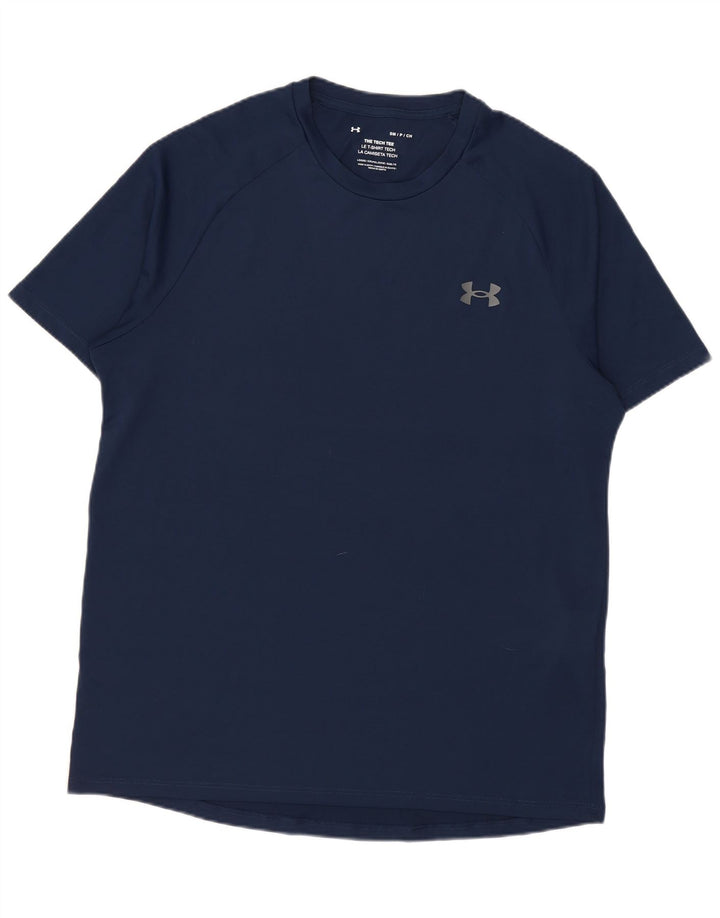 Under Armour Mens T-Shirt Top Small Navy Blue Polyester