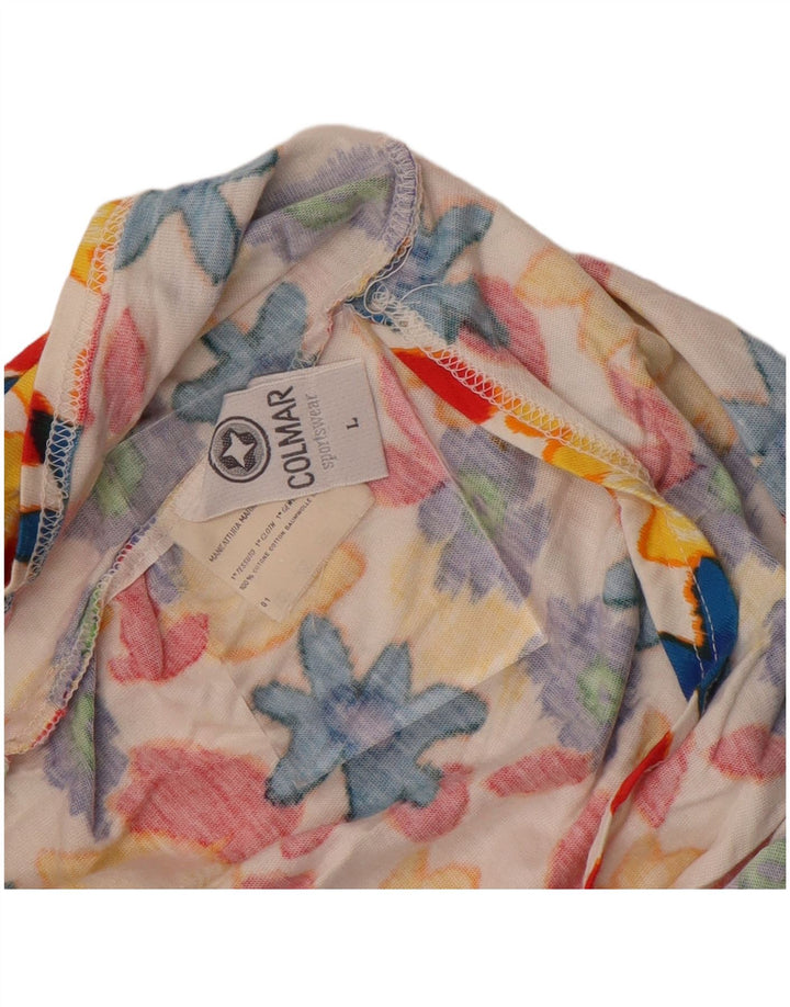 Colmar Womens Wrap Crop Top UK 14 Large Multicoloured Floral Cotton