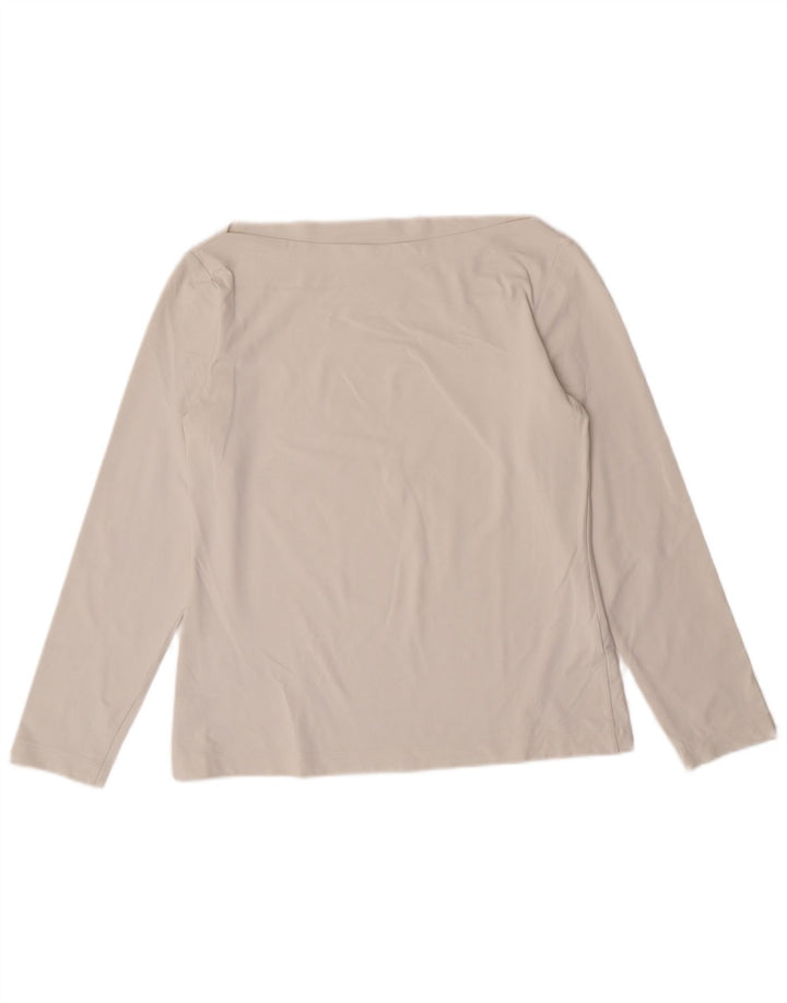 Sportmax Womens Crop Top Long Sleeve UK 12 Medium Off White Polyamide