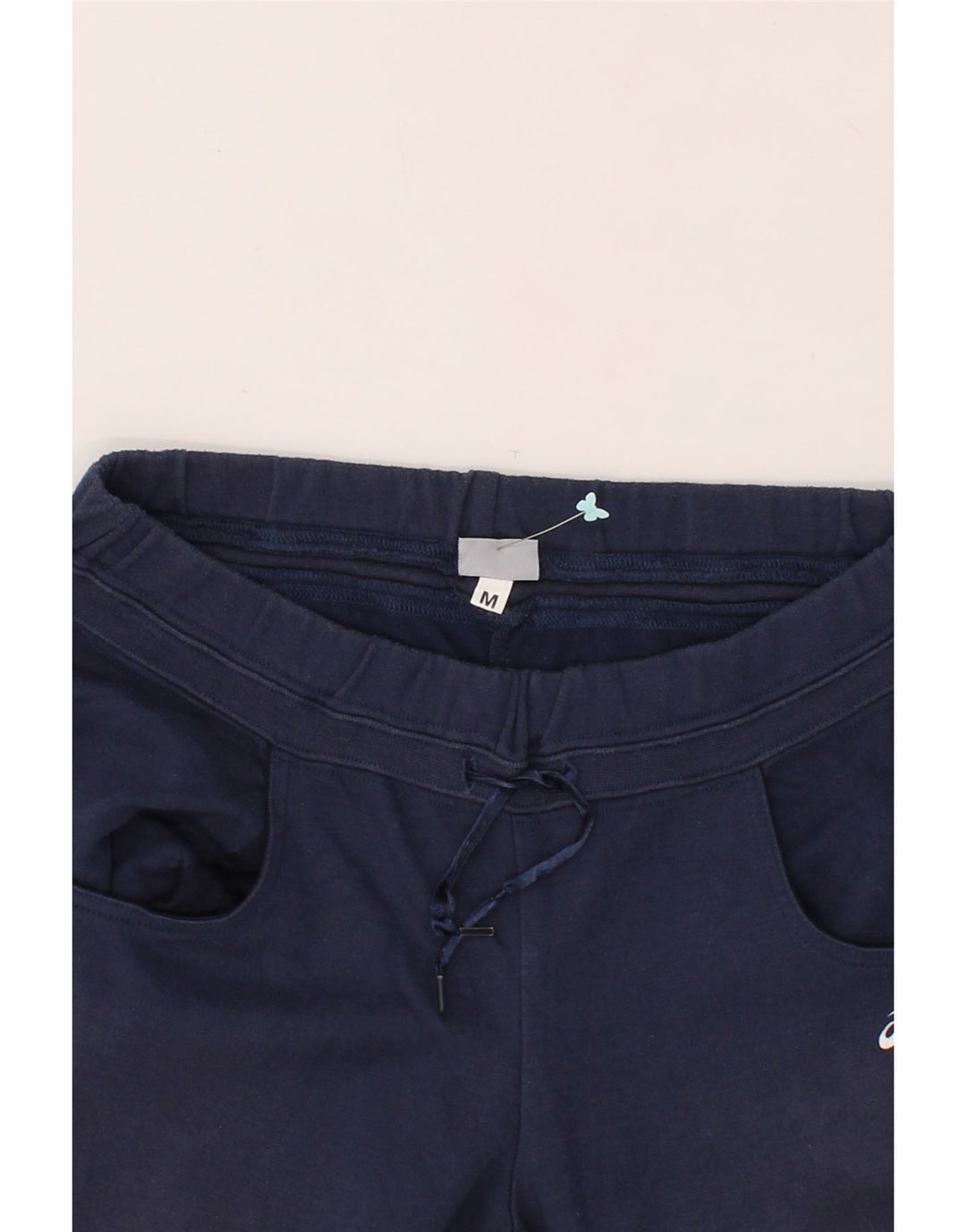 ASICS Womens Tracksuit Trousers UK 14 Medium Navy Blue Vintage Asics and Second-Hand Asics from Messina Hembry 